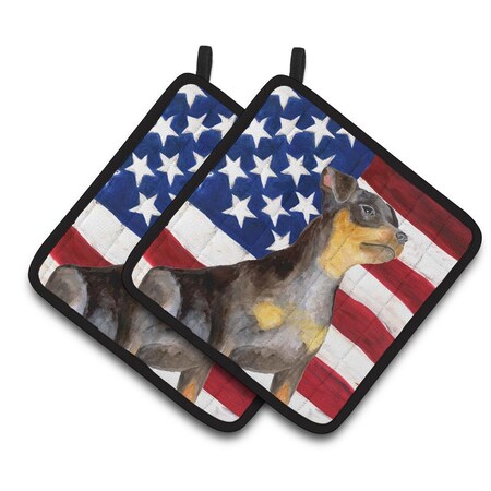 Carolines Treasures Miniature Pinscher No 2 Patriotic Pair of Pot Holders BB9724PTHD
